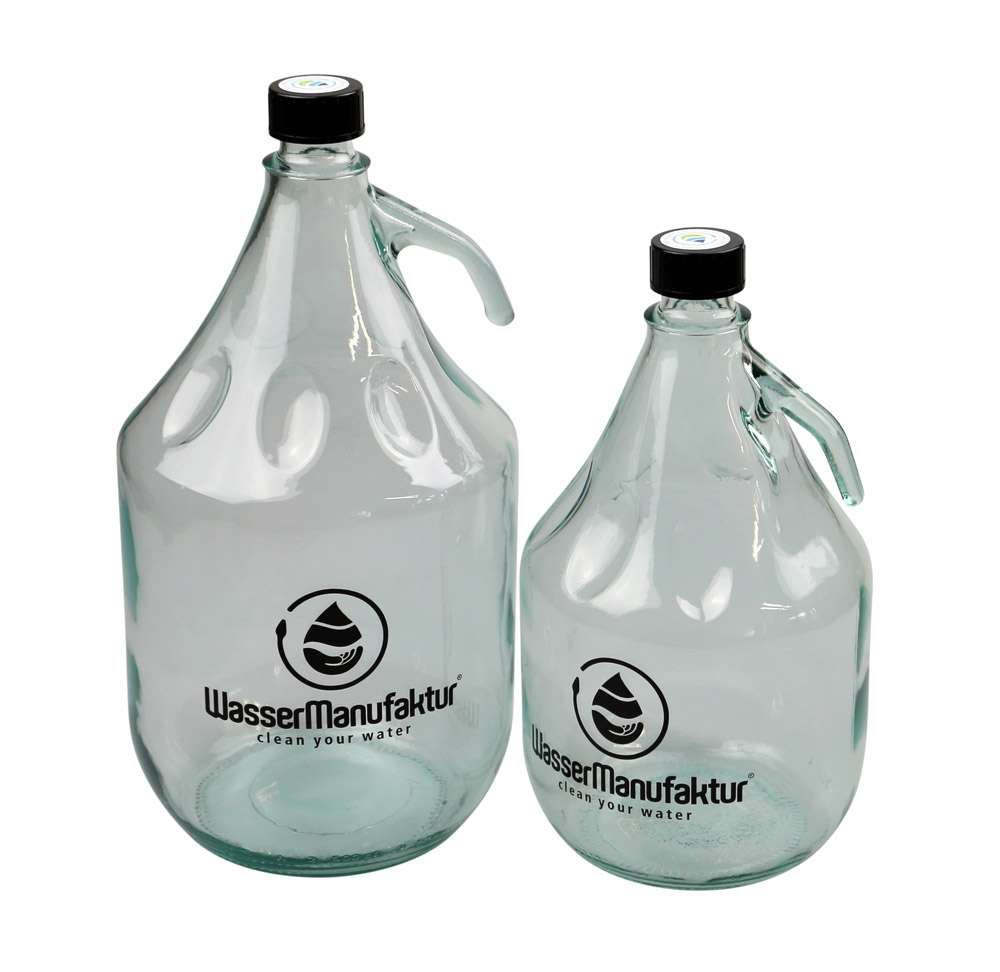Wasserflasche Glas mit Henkel Schraub-Verschluss-Deckel | WasserManufaktur
